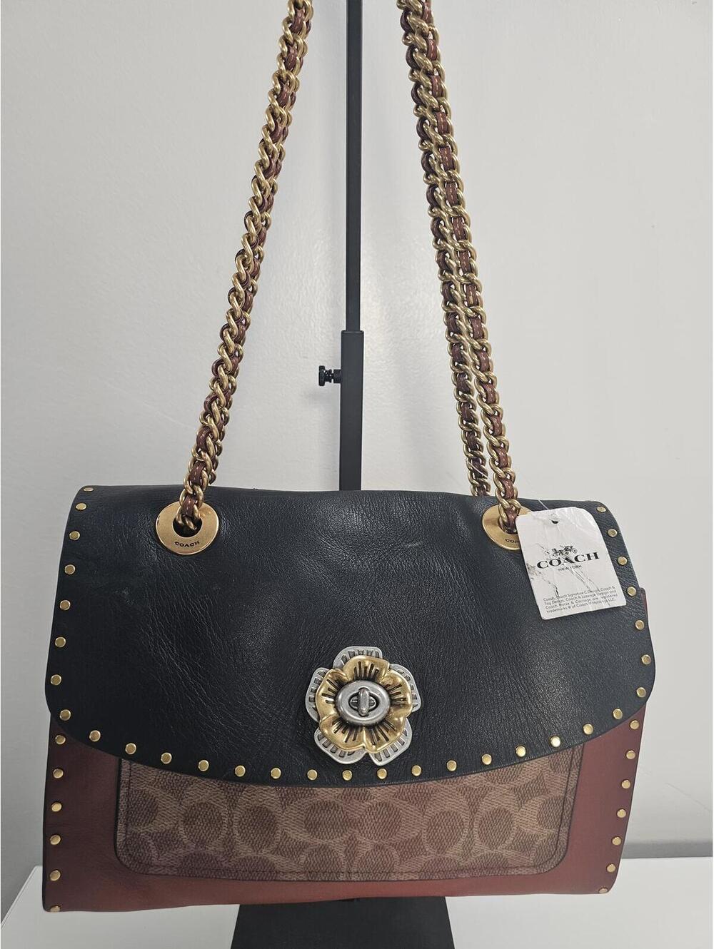 Coach Parker Signature Floral Turnlock Shoulder Bag NWT